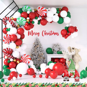 Green & Red Christmas Balloon Garland DIY Kit 129pk