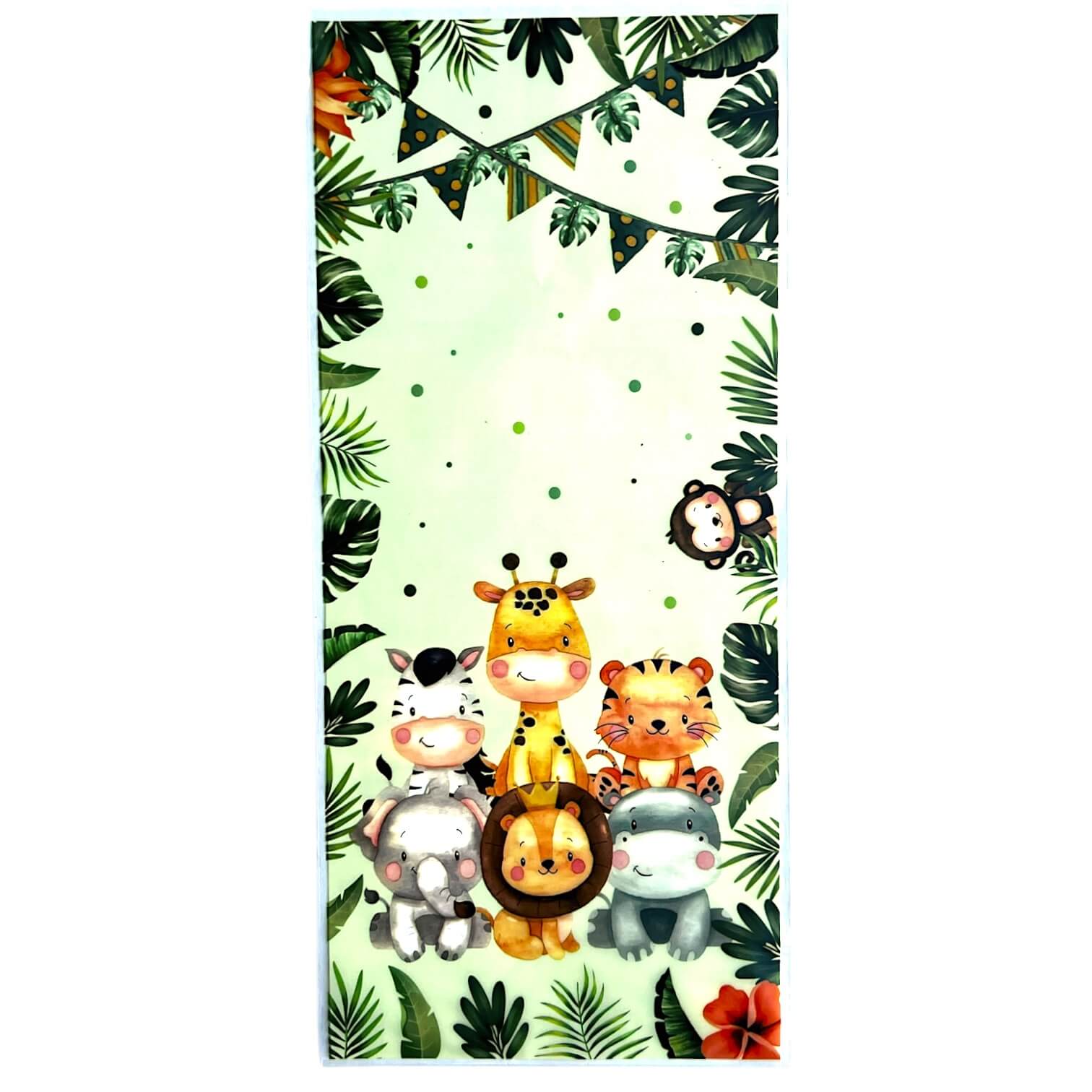 Jungle Animal Green Plastic Goodie Bags 10pk