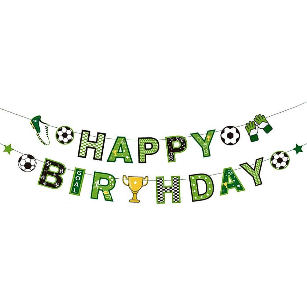 Happy Birthday Soccer Paper Banner