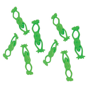 Green Stretchy Flying Frog Slingshot Shooters 8pk