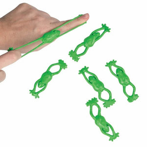 Green Stretchy Flying Frog Slingshot Shooters 8pk