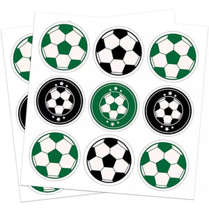 White & Green Soccer Party Paper Goodie Bags 12pk