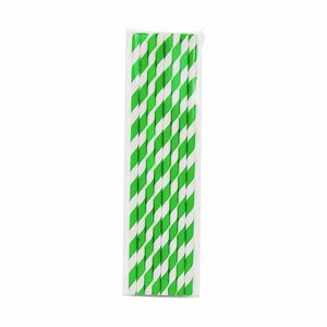 Green & White Soccer Paper Straws 8 Pack