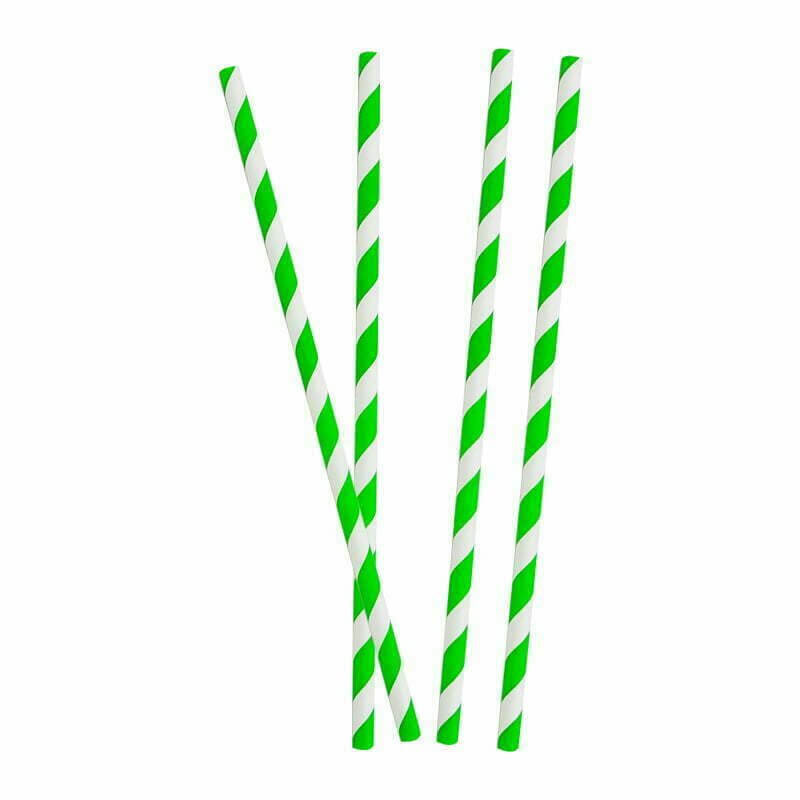 Green & White Soccer Paper Straws 8 Pack