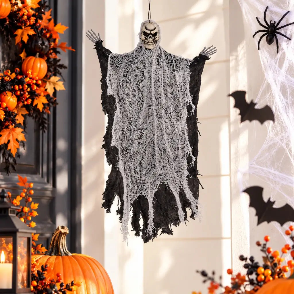 Medium black hanging reaper prop measuring approximately 61cm long