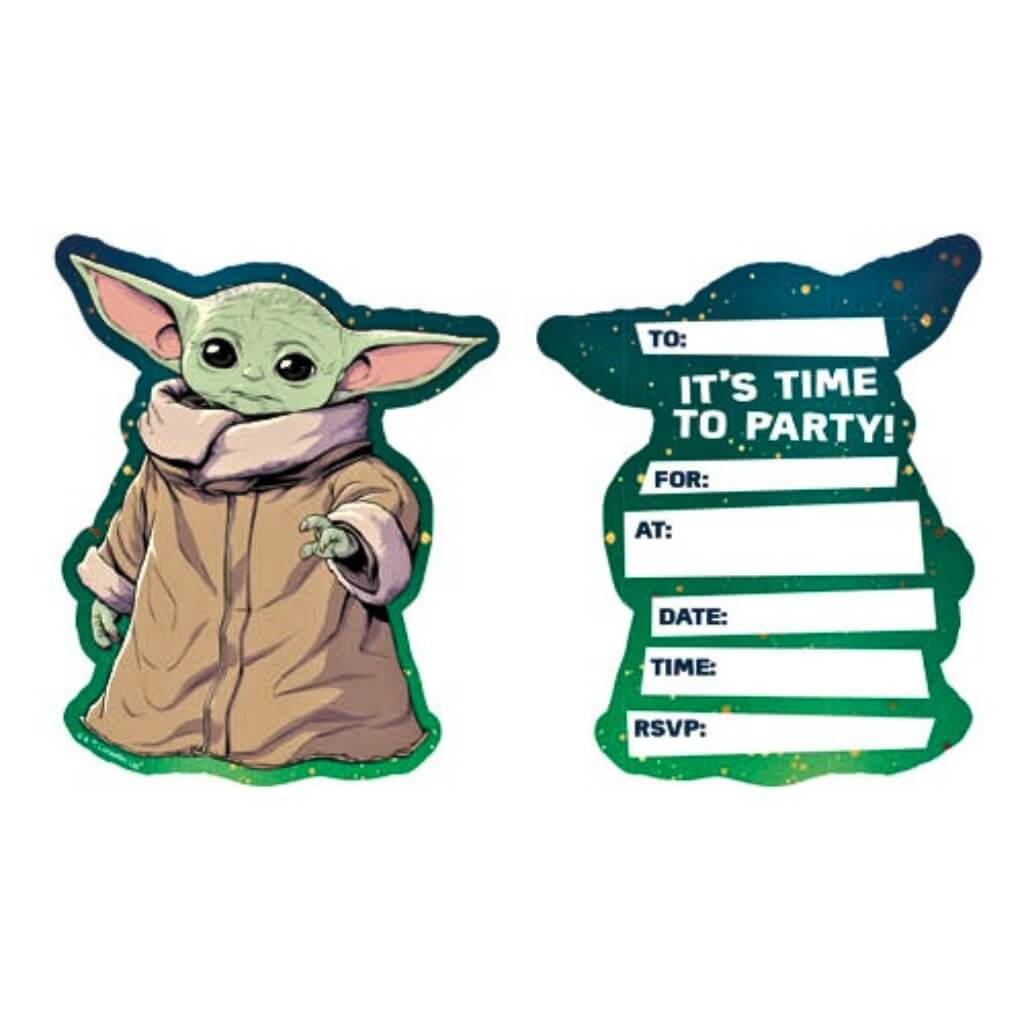 Grogu party invitations Star Wars the child baby yoda star wars