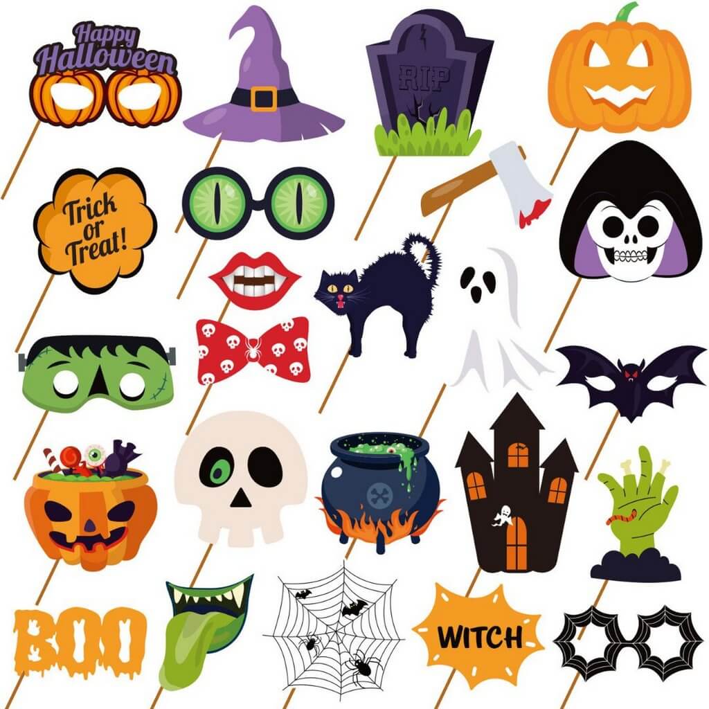 Halloween Photobooth Props 24pk