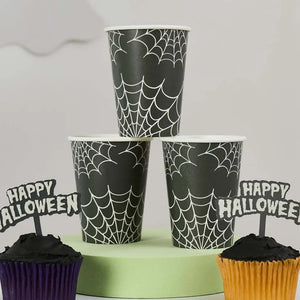 Disposable Halloween spiderweb party cups