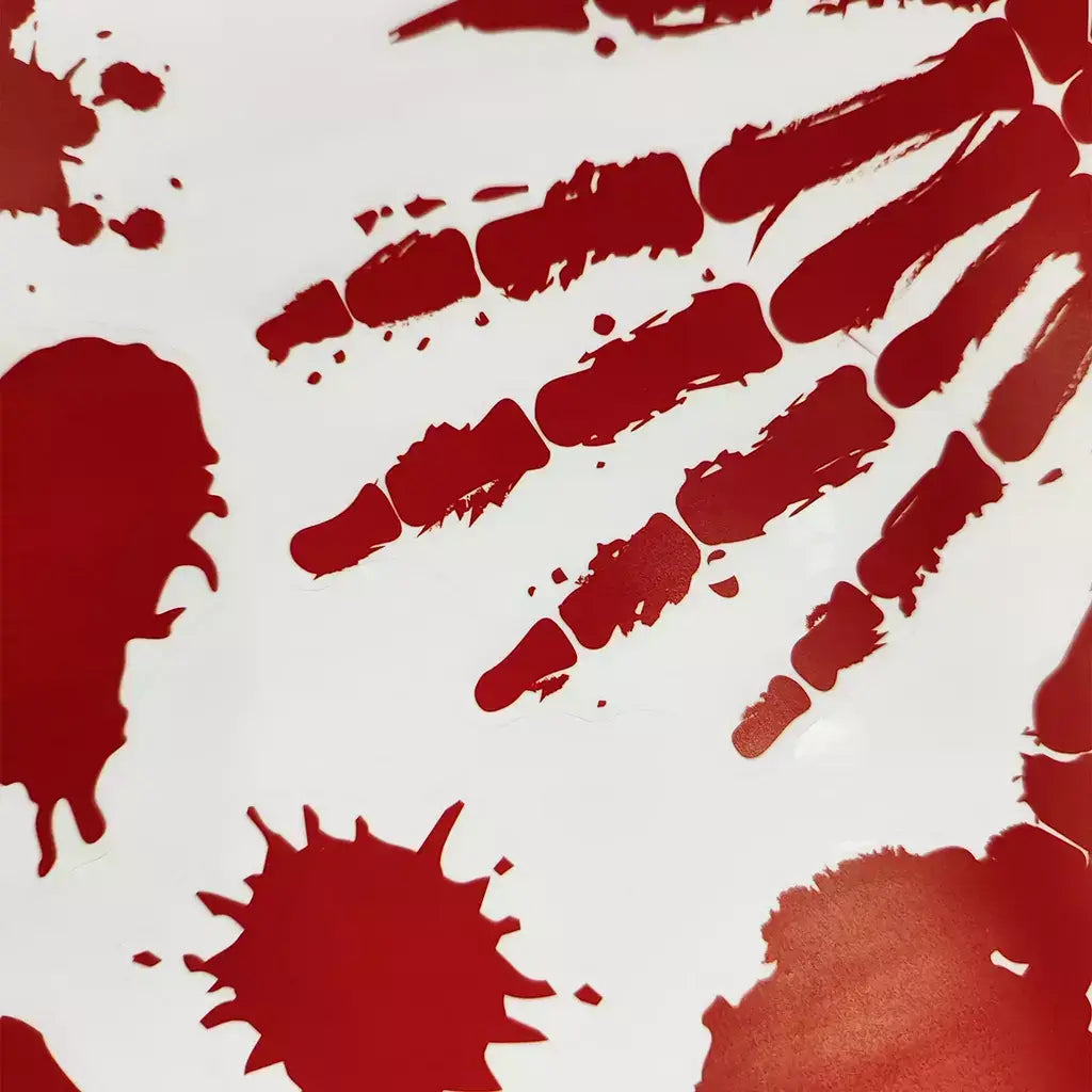 Halloween Red Handprint & Footprint Windows Stickers