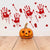 Halloween Red Handprint & Footprint Windows Stickers