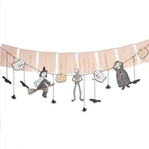 Witch, ghosts, pumpkins, skeleton and Dracula Halloween bunting