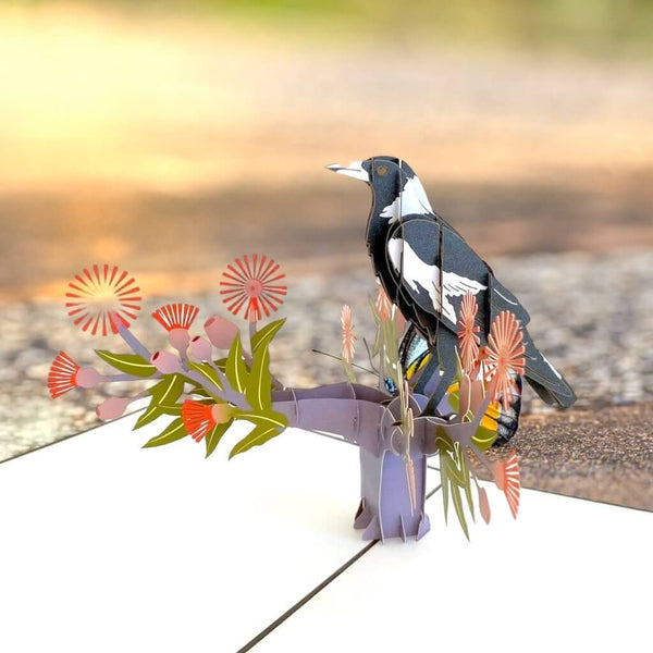 Australian Native Magpie Pop Up Card - Image 2