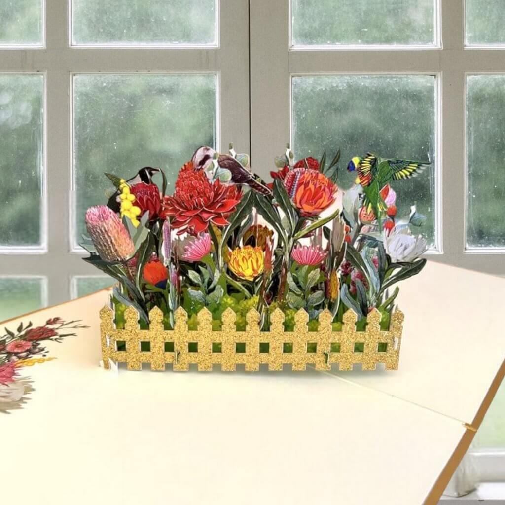 Australian Native Flower & Animal Origami Pop Up Greeting Card