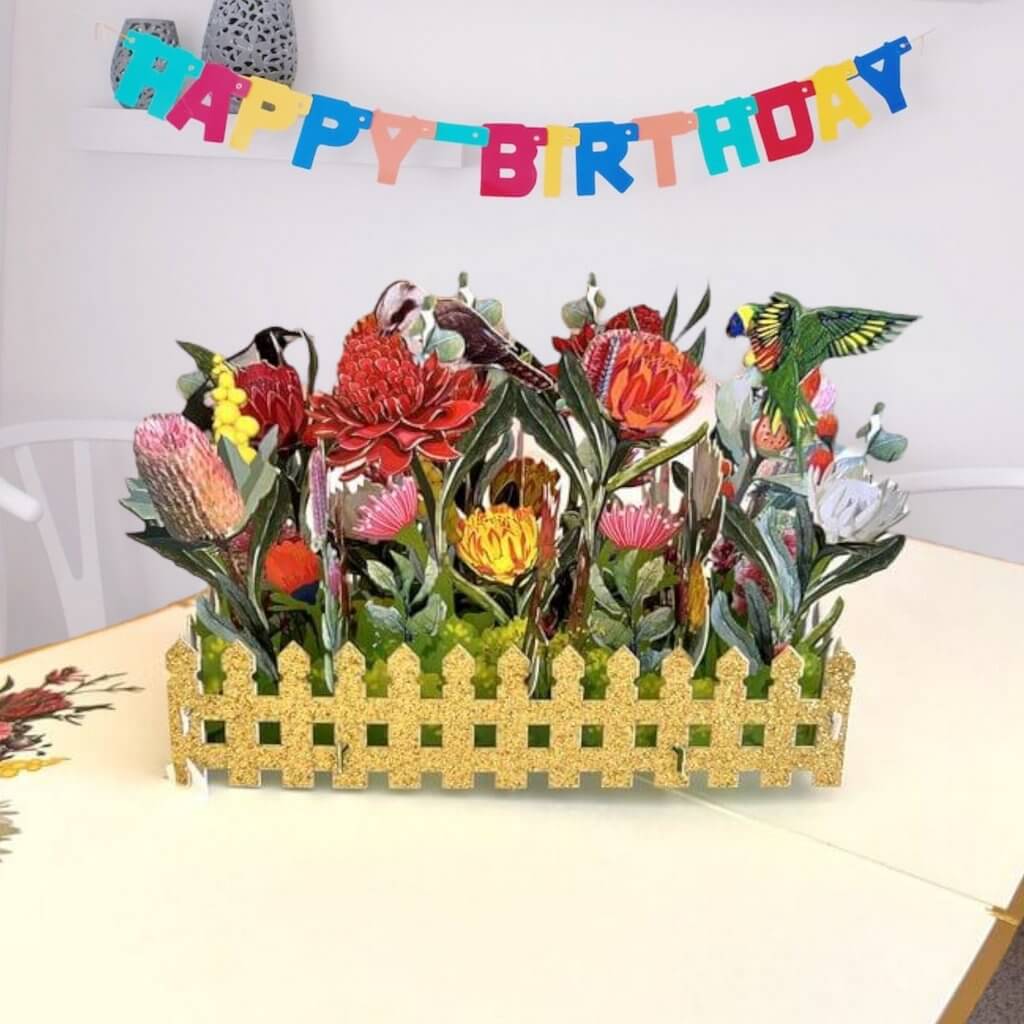 Australian Native Flower & Animal Origami Pop Up Greeting Card