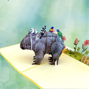 Australian Wombat 3D Origami Pop Up Card