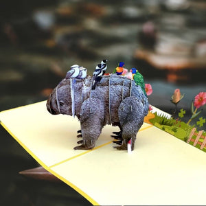Australian Wombat 3D Origami Pop Up Card