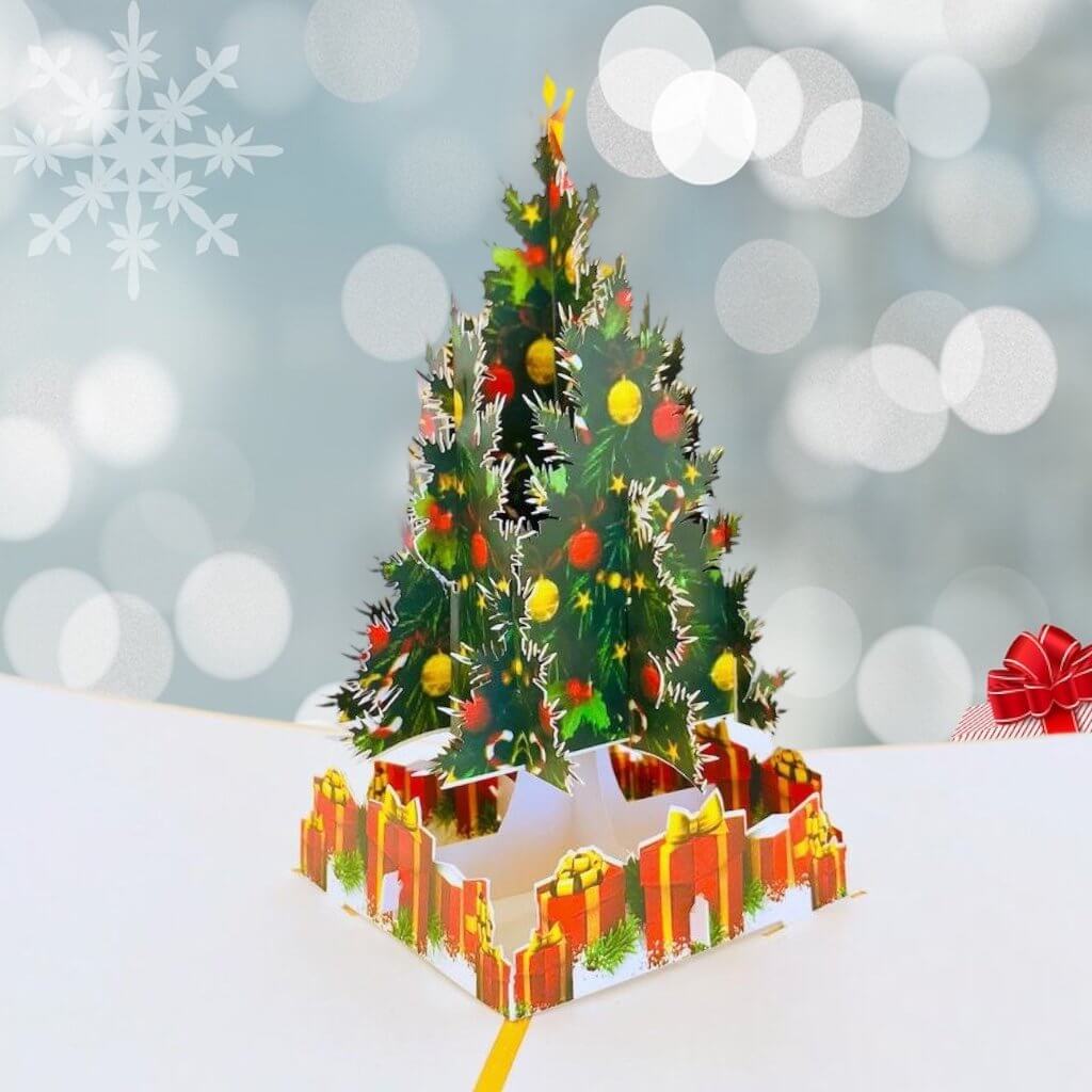 Christmas Tree Pop Up Card - Gold Cover