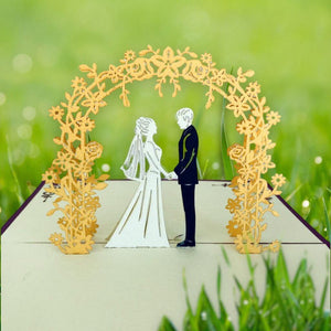Handmade Classic Wedding Pop Up Card - 3D Wedding Invitations