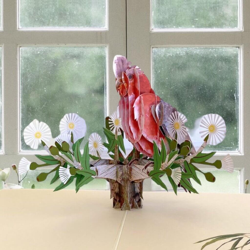 Handmade Australian Galah Cockatoo Bird Card