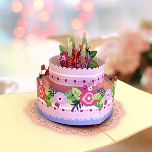 Handmade Giant Birthday Cake 3D Pop Up Greeting Card - 3D Pop-Out Cards for Birthdays, Weddings, Baby Showers, Bridal Showers