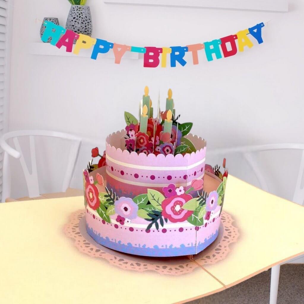 Happy Birthday 3D Three-Dimensional Cake Greeting Cards Cute Cartoon  Holiday Blessings Card Customization S01585 | Lazada PH