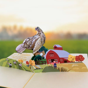 Handmade Golden Hen 3D Pop Up Greeting Card - Online Party Supplies