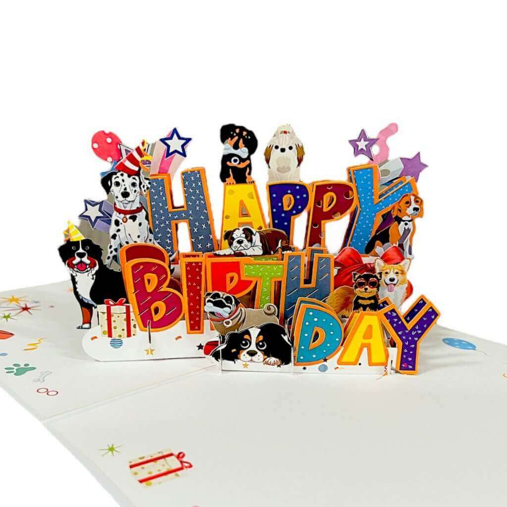 Dog Happy Birthday Party Pop Up Card