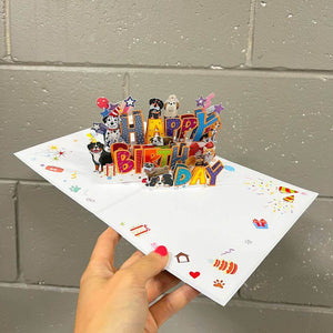 Dog Happy Birthday Party Pop Up Card