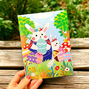 Happy Easter Bunny in Egg House Pop Card