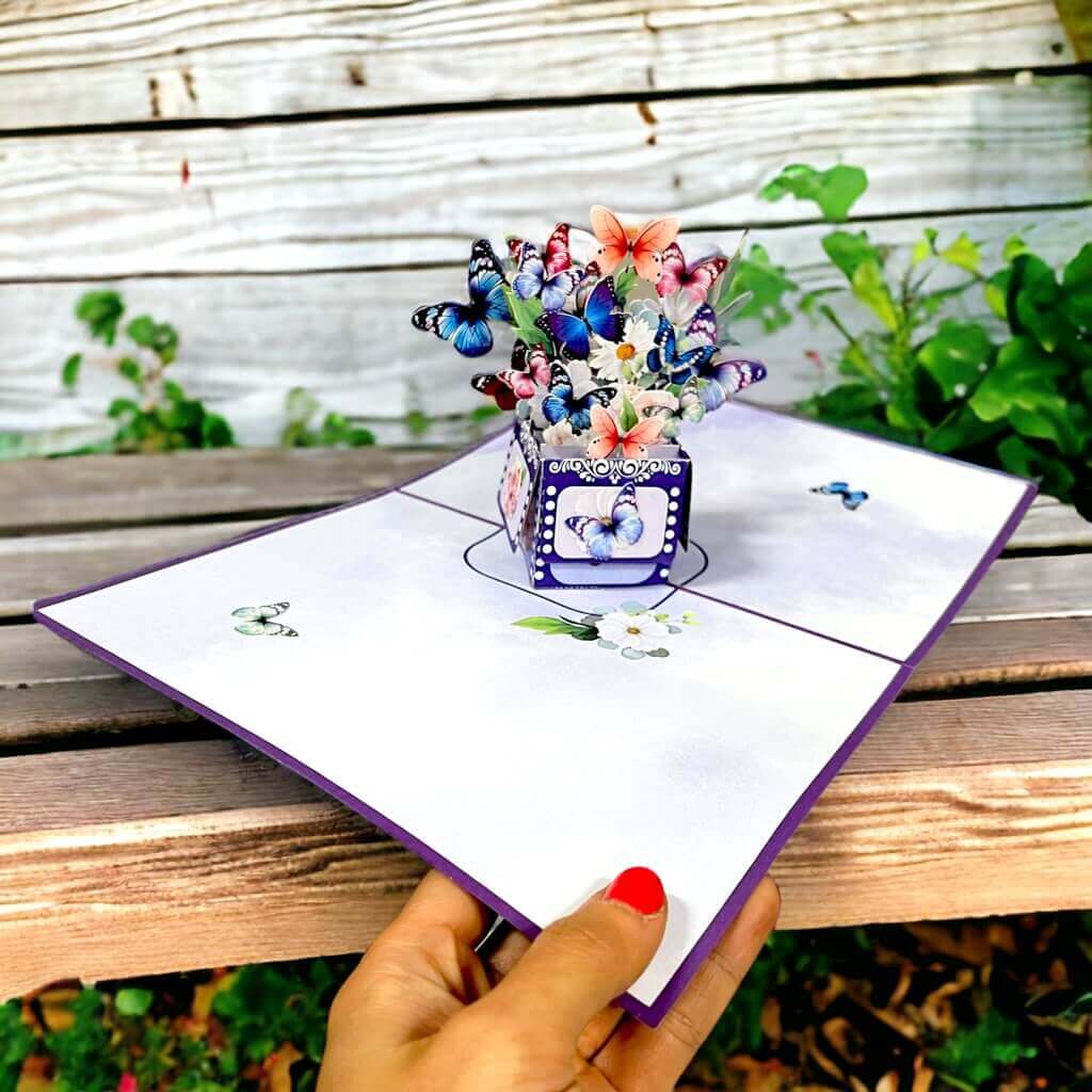 Magic Flying Butterfly Gift Box Pop Card