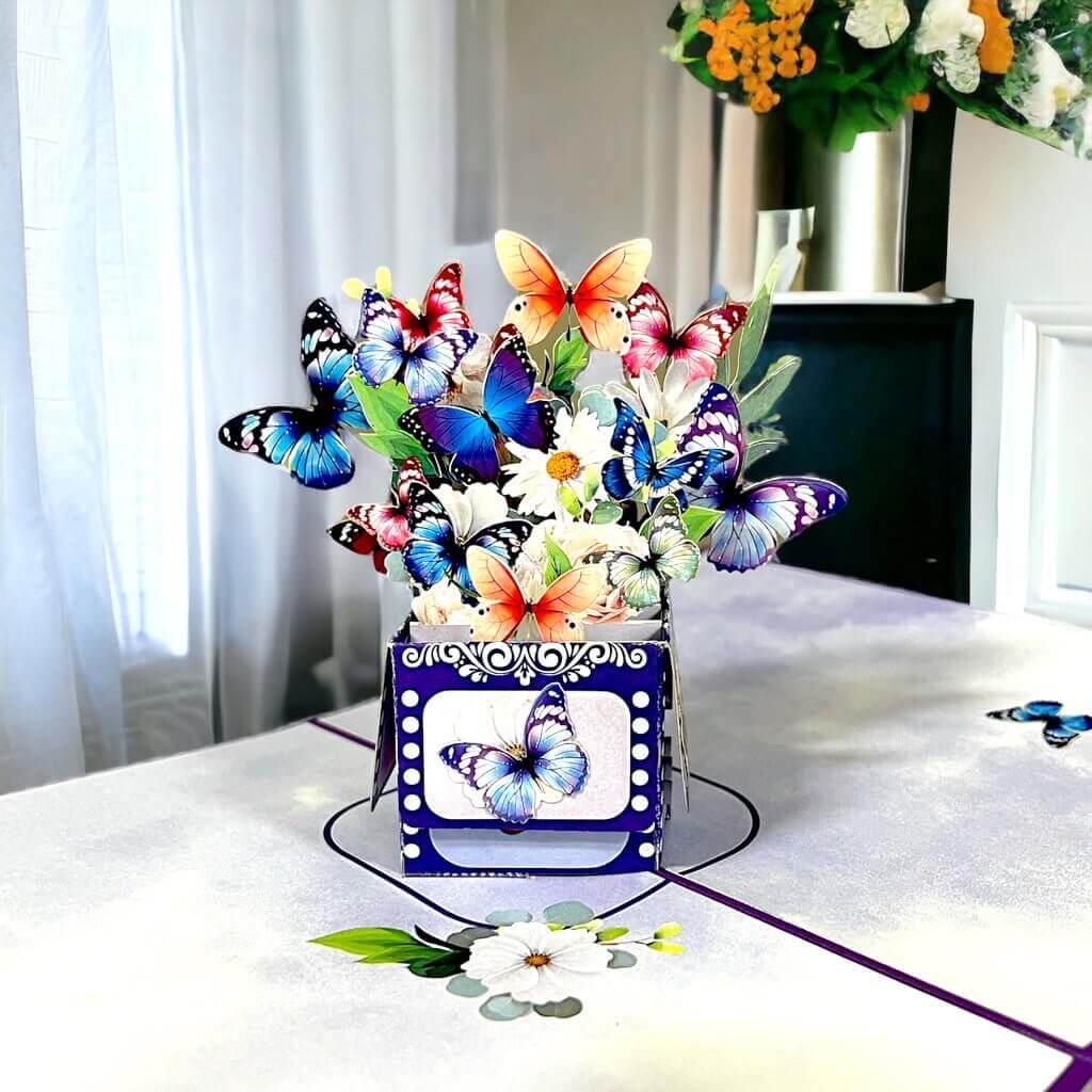 Magic Flying Butterfly Gift Box Pop Card