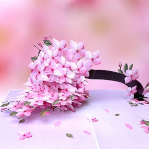 Gorgeous Weeping Pink Cherry Blossom Tree 3D Pop Up Card