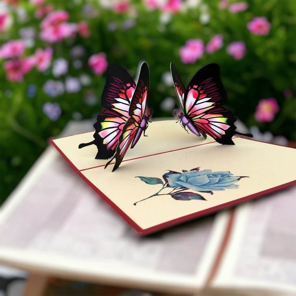 Handmade Red Butterfly Pop Up Greeting Card - Online Party Supplies