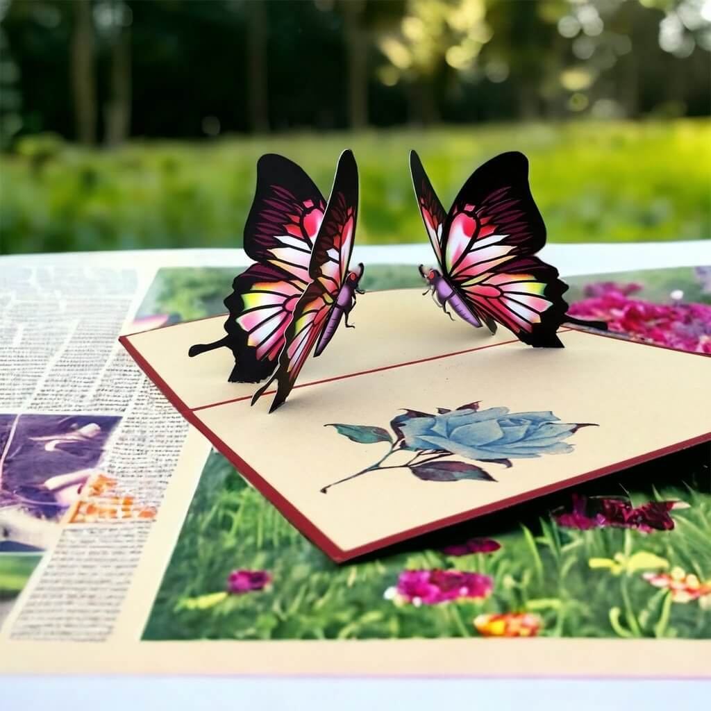 Handmade Red Butterfly Pop Up Greeting Card - Online Party Supplies