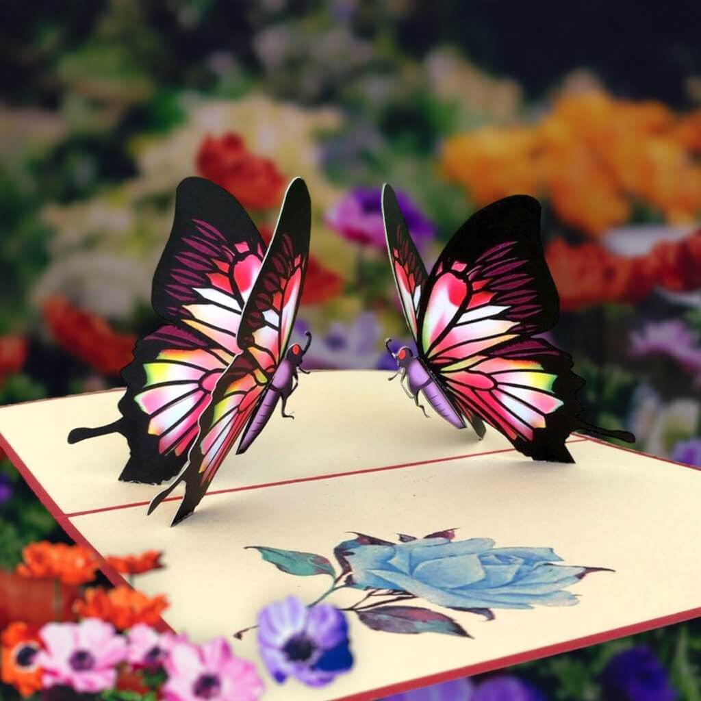 Handmade Red Butterfly Pop Up Greeting Card - Online Party Supplies