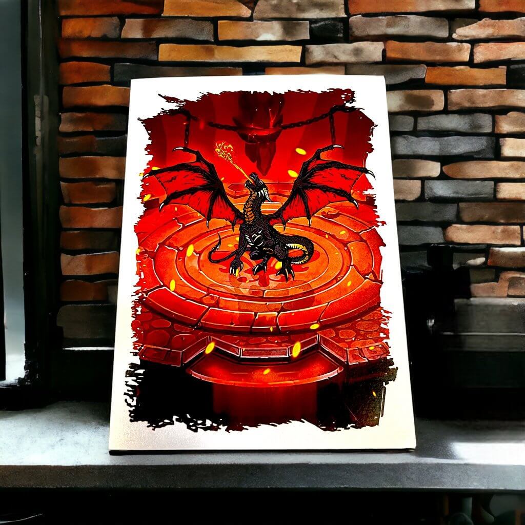 Fire Breathing Black Dragon Origami Pop Card