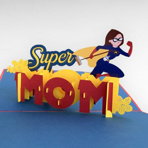 Handmade Super Mom Pop Up Mother's Day Card - Online Party Supplies