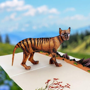 Handmade Australian Tasmanian Tiger 3D Pop Up Card