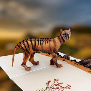 Handmade Australian Tasmanian Tiger 3D Pop Up Card