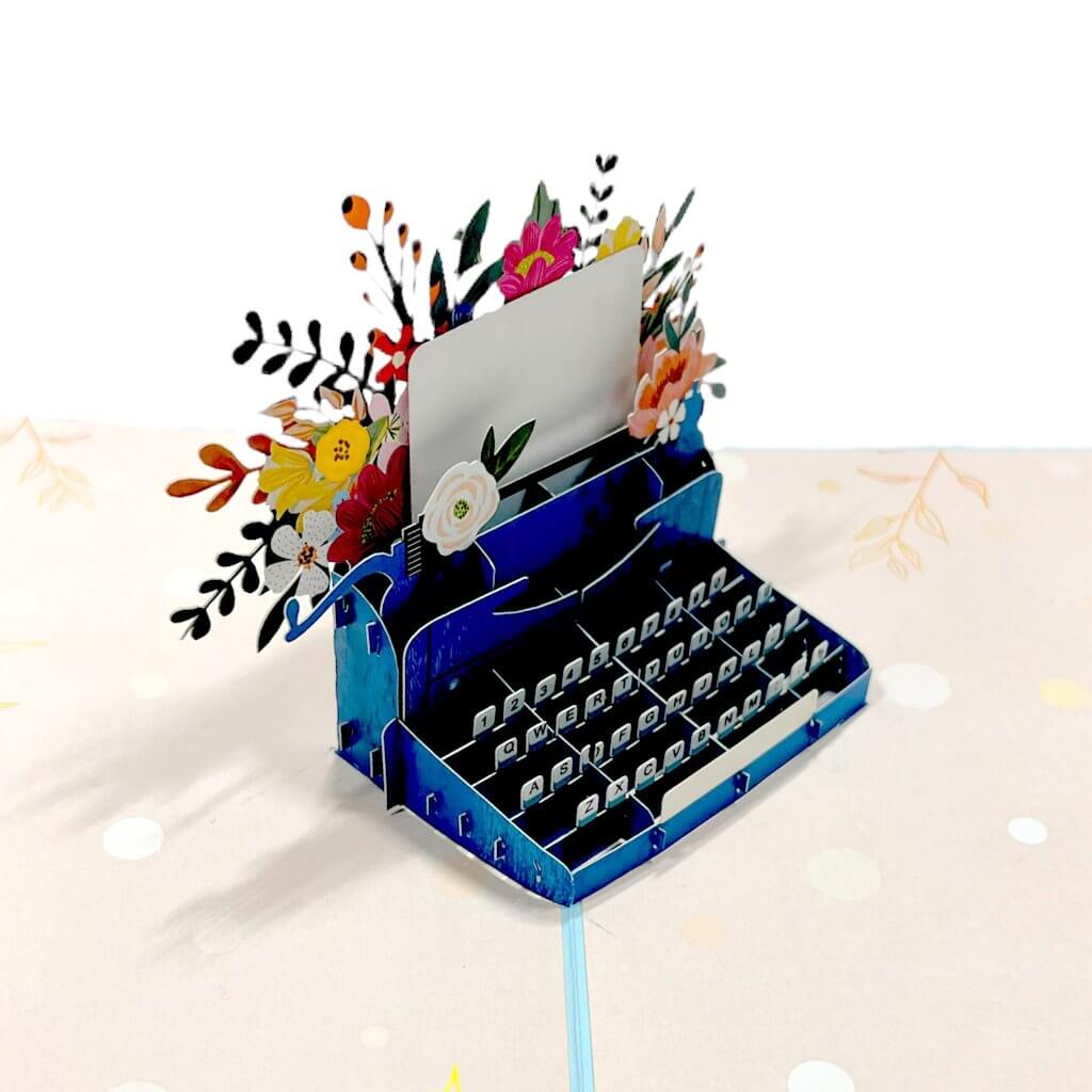 Vintage Typewriter with Your Own Message Origami Pop Up Card