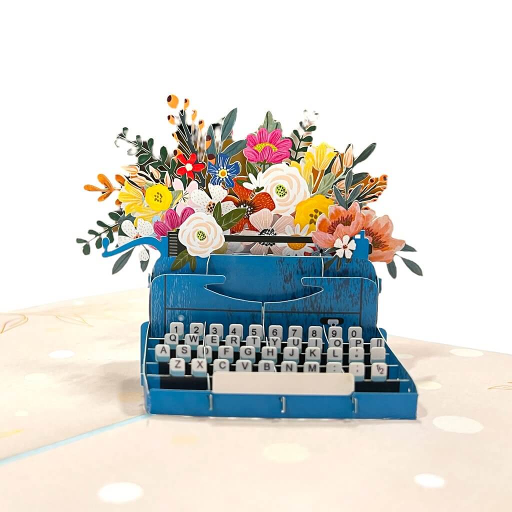 Vintage Typewriter with Your Own Message Origami Pop Up Card
