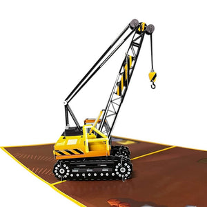 Happy Birthday All Age Crane Truck 3D Pop Card – Perfect Birthday Gift for Construction Enthusiasts.