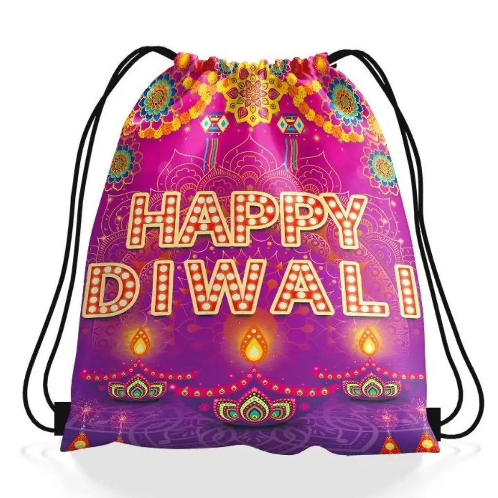 Happy Diwali Drawstring Backpack