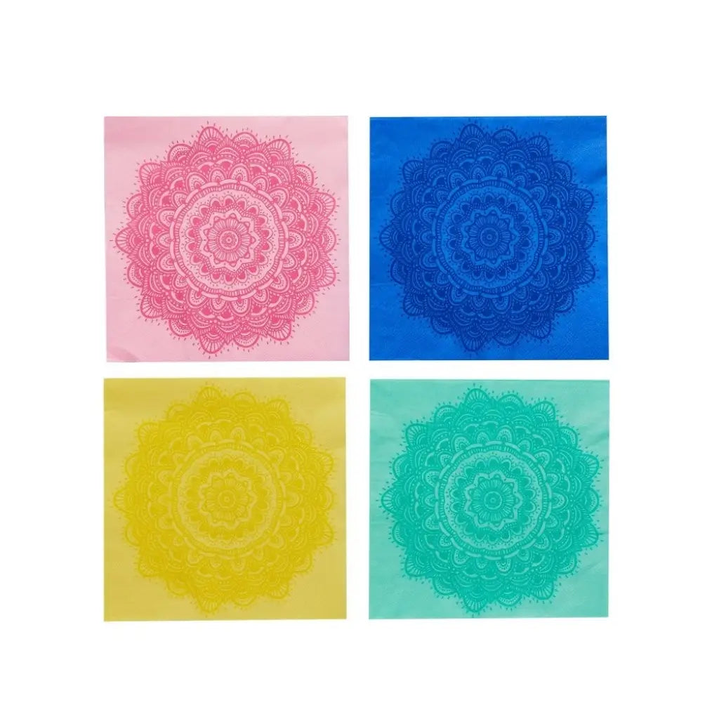 Happy Diwali Mandala Lunch Napkins 16 Pack 16.5cm