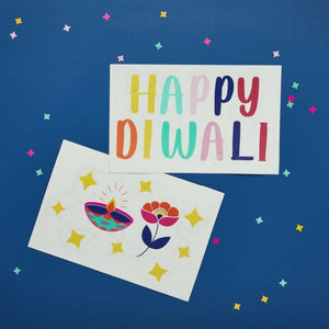 Colourful Diwali window cling sheet