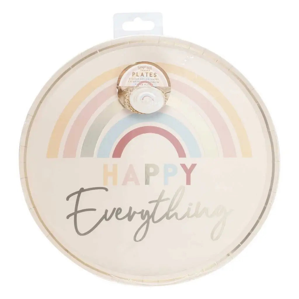 Happy Everything Natural Rainbow Plates 8pk