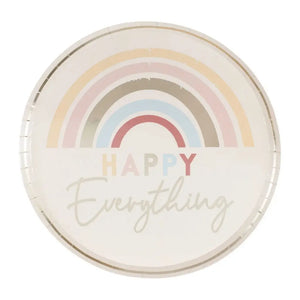 Happy Everything Natural Rainbow Plates 8pk