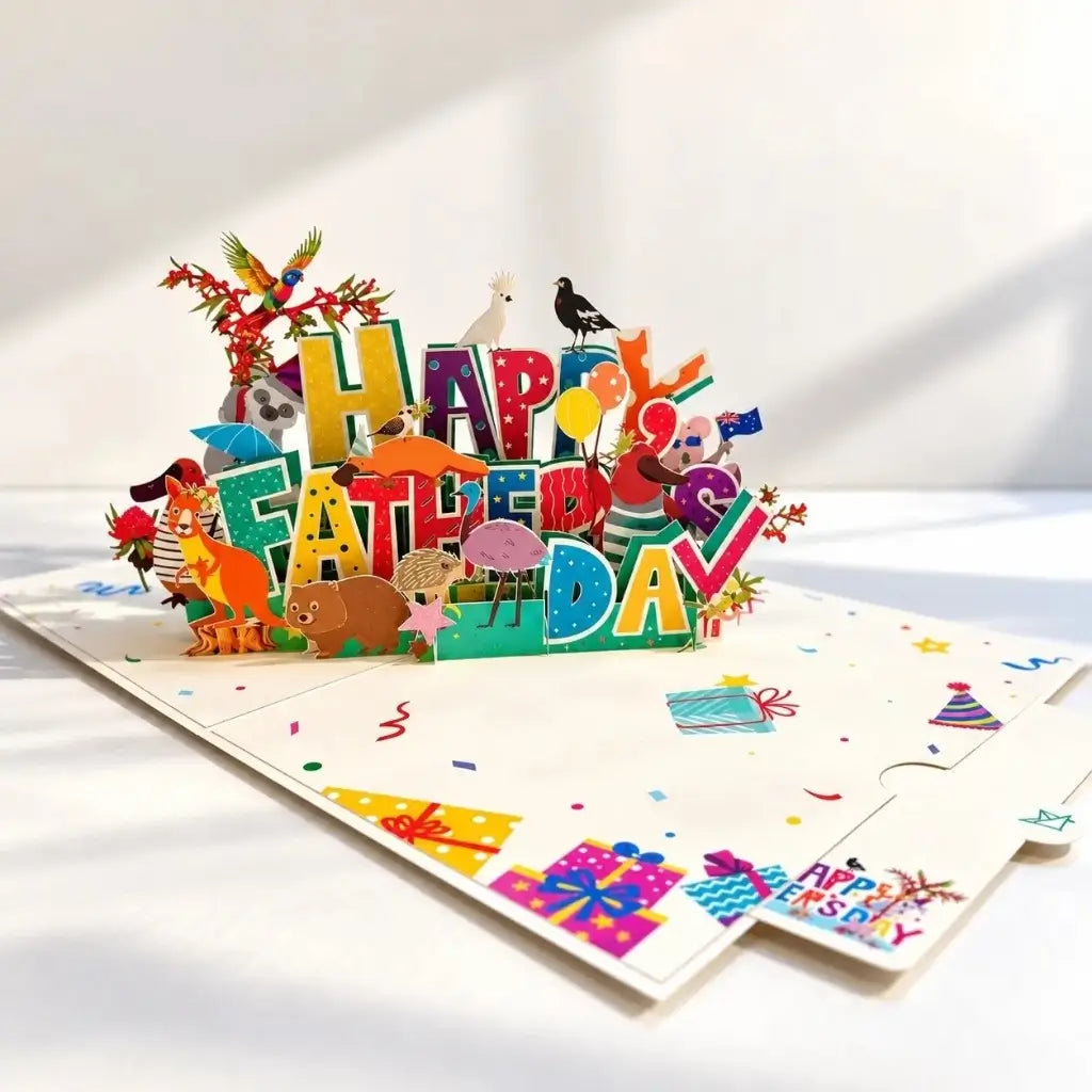 Australiana 3D pop-up keepsake card for Dad