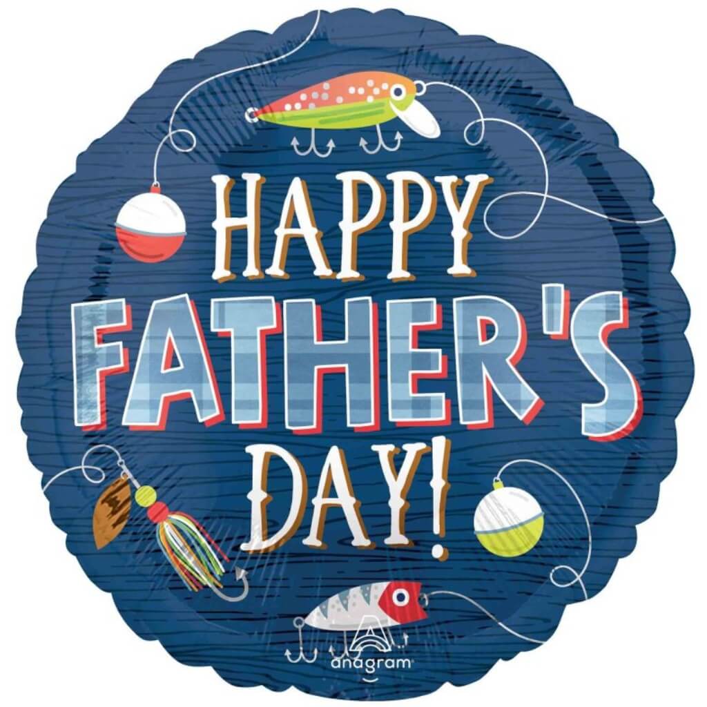 Happy Father's Day Hooked On Dad Foil Balloon 45cm fathers day celebration