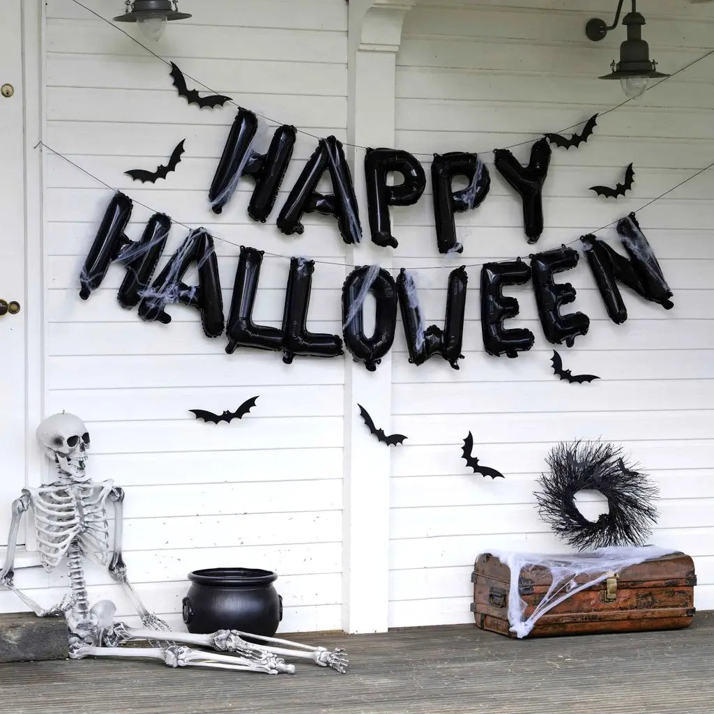 black happy halloween foil party balloons for decorations